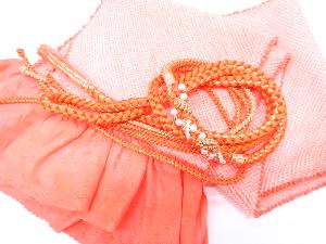 リサイクル 和装小物 帯締め 帯揚げ セット 振袖用 総絞り ﾊﾟｰﾙ飾り付 丸組 金糸